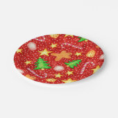 ジンジャーブレッドの休日の菓子のクリスマスの紙皿 ペーパープレート (アングル)