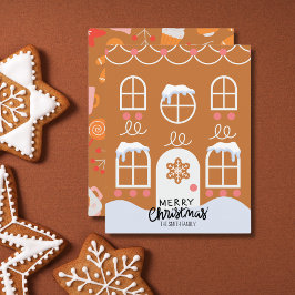 ジンジャーブレッドの写真なしのホリデーカード シーズンカード