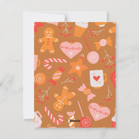 ジンジャーブレッドの写真なしホリデーカード シーズンカード (裏面)