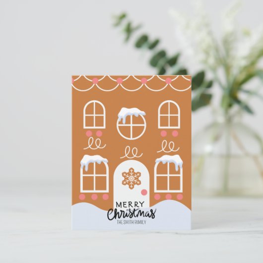 ジンジャーブレッドの写真なしホリデーカード シーズンカード (スタンド正面)