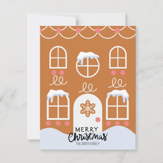 ジンジャーブレッドの写真なしホリデーカード シーズンカード (正面)