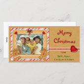 ジンジャーブレッドの写真の挨拶 シーズンカード (正面/裏面)