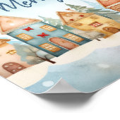 ジンジャーブレッドの列にクリスマスポスターを置く ポスター (角)