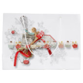 ジンジャーブレッドの台所コラージュのギフトバッグ ラージペーパーバッグ (裏面)