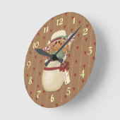 ジンジャーブレッドの国のクリスマス ラウンド壁時計 (傾斜)