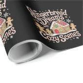 ジンジャーブレッドの夢と居心地の良いシーンクリスマスクリスマス ラッピングペーパー (ロールコーナー)