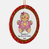 ジンジャーブレッドの女の子のベビーの初めてのクリスマスのオーナメント セラミックオーナメント (右)