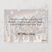 ジンジャーブレッドの家とかわいいジンジャーブレッドの家族 ポストカード (裏面)