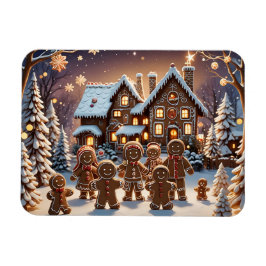 ジンジャーブレッドの家とかわいいジンジャーブレッドの家族 マグネット