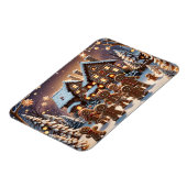 ジンジャーブレッドの家とかわいいジンジャーブレッドの家族 マグネット (左側)