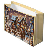 ジンジャーブレッドの家とかわいいジンジャーブレッドの家族 ラージペーパーバッグ (正面アングル)