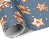 ジンジャーブレッドの家と星の男 ラッピングペーパー (ロールコーナー)