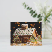ジンジャーブレッドの家のはがき ポストカード (スタンド正面)