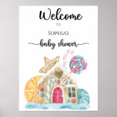 ジンジャーブレッドの家の赤ちゃんシャワーフォームボード ポスター (正面)