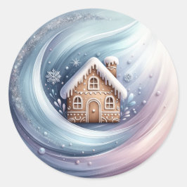 ジンジャーブレッドの家シール ラウンドシール