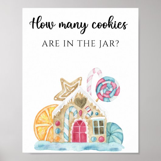 ジンジャーブレッドの家 – クッキーの数を推測 ポスター (正面)