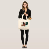 ジンジャーブレッドの巣箱 ラージトートバッグ (正面(モデル))