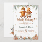 ジンジャーブレッドの性別お披露目パーティー What's Baking 招待状 (正面/裏面)