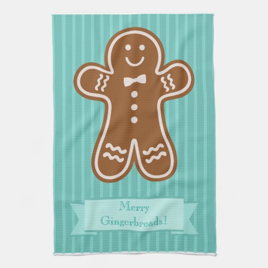 ジンジャーブレッドの抱擁 キッチンタオル (縦)