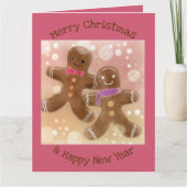 ジンジャーブレッドの男の子のクリスマスグリーティングカード カード (正面)