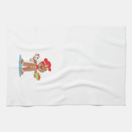 ジンジャーブレッドの男の子のクリスマスタオル キッチンタオル