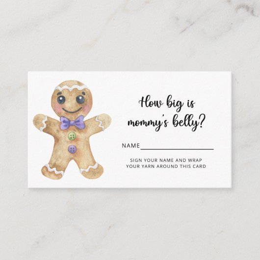 ジンジャーブレッドの男の子はママのお腹の大きさ エンクロージャーカード (正面)