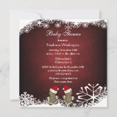 ジンジャーブレッドはクリスマスのベビーシャワーを結び付けます 招待状 (裏面)