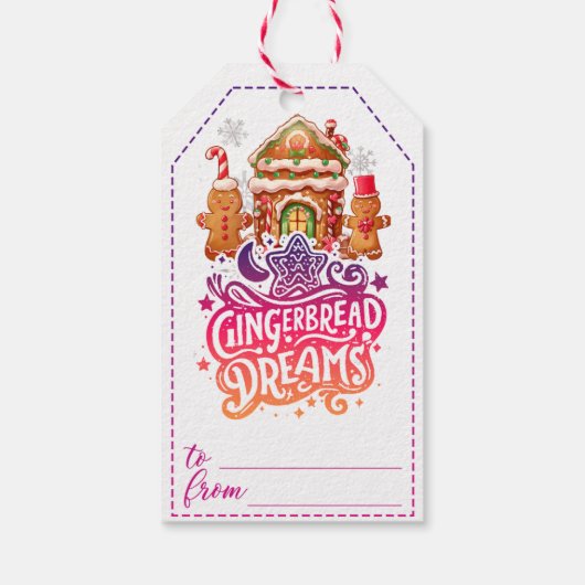 ジンジャーブレッドをテーマにしたクリスマスギフトタグ ギフトタグ (裏面)
