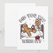 ジンジャーブレッドを冷やしてみたか？看護師のためのクリスマス 招待状 (正面/裏面)