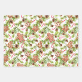 ジンジャーブレッドアンドキャンディーケストライプイン3座標 ラッピングペーパーシート (正面)