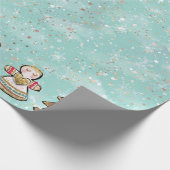 ジンジャーブレッドエンジェルクリスマスクッキー ラッピングペーパー (角)