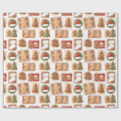 ジンジャーブレッドオーナメントクリスマス ラッピングペーパー (フラット)