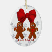 ジンジャーブレッドカップルのクリスマスオーナメント セラミックオーナメント (右)