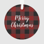 ジンジャーブレッドカップル初めてのクリスマスバッファロープレイド オーナメント (裏面)