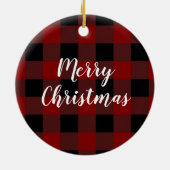 ジンジャーブレッドカップル初めてのクリスマスバッファロープレイド セラミックオーナメント (裏面)