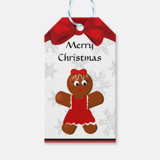 ジンジャーブレッドガールクリスマスギフトラベル ギフトタグ (正面)