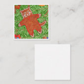 ジンジャーブレッドキティ 2.5" 角 平型 グリーティングカード ノートカード (正面/裏面)