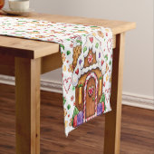 ジンジャーブレッドキャンデーの家のテーブルのランナー ショートテーブルランナー (インサイチュ)