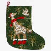 ジンジャーブレッドキリン/鳩の大きなクリスマスストッキング ラージクリスマスストッキング (正面)