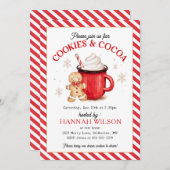 ジンジャーブレッドクッキーとココアのクリスマス 招待状 (正面/裏面)