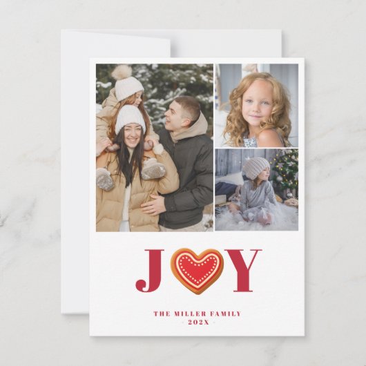 ジンジャーブレッドクッキーのクリスマスカード - 複数の写真を掲載可能なグリーティングカード シーズンカード (正面)