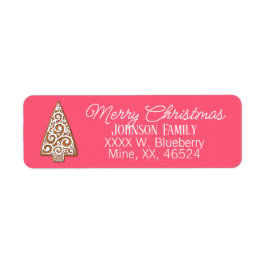 ジンジャーブレッドクッキーのクリスマスツリーラベル ラベル