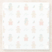 ジンジャーブレッドクッキーのクリスマスパターン ガラスコースター (裏面)