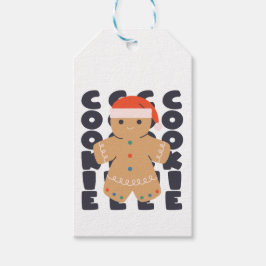 ジンジャーブレッドクッキーのクリスマスパターン ギフトタグ
