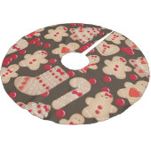 ジンジャーブレッドクッキーのクリスマスホリデー ブラッシュドポリエステルツリースカート (アングル)