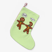 ジンジャーブレッドクッキーのクリスマスユーモア スモールクリスマスストッキング (正面 (吊り時))