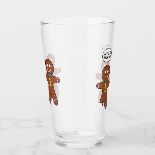 ジンジャーブレッドクッキーのクリスマスユーモア タンブラーグラス (右)