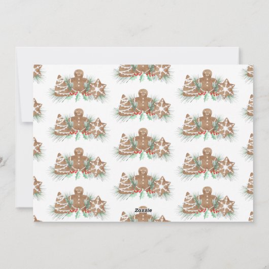 ジンジャーブレッドクッキーのクリスマス シーズンカード (裏面)