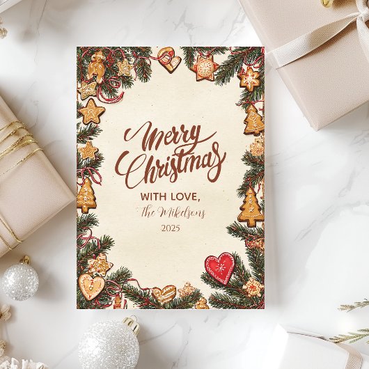 ジンジャーブレッドクッキーのクリスマス シーズンカード