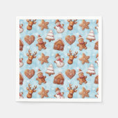 ジンジャーブレッドクッキーのクリスマス スタンダードカクテルナプキン (正面)